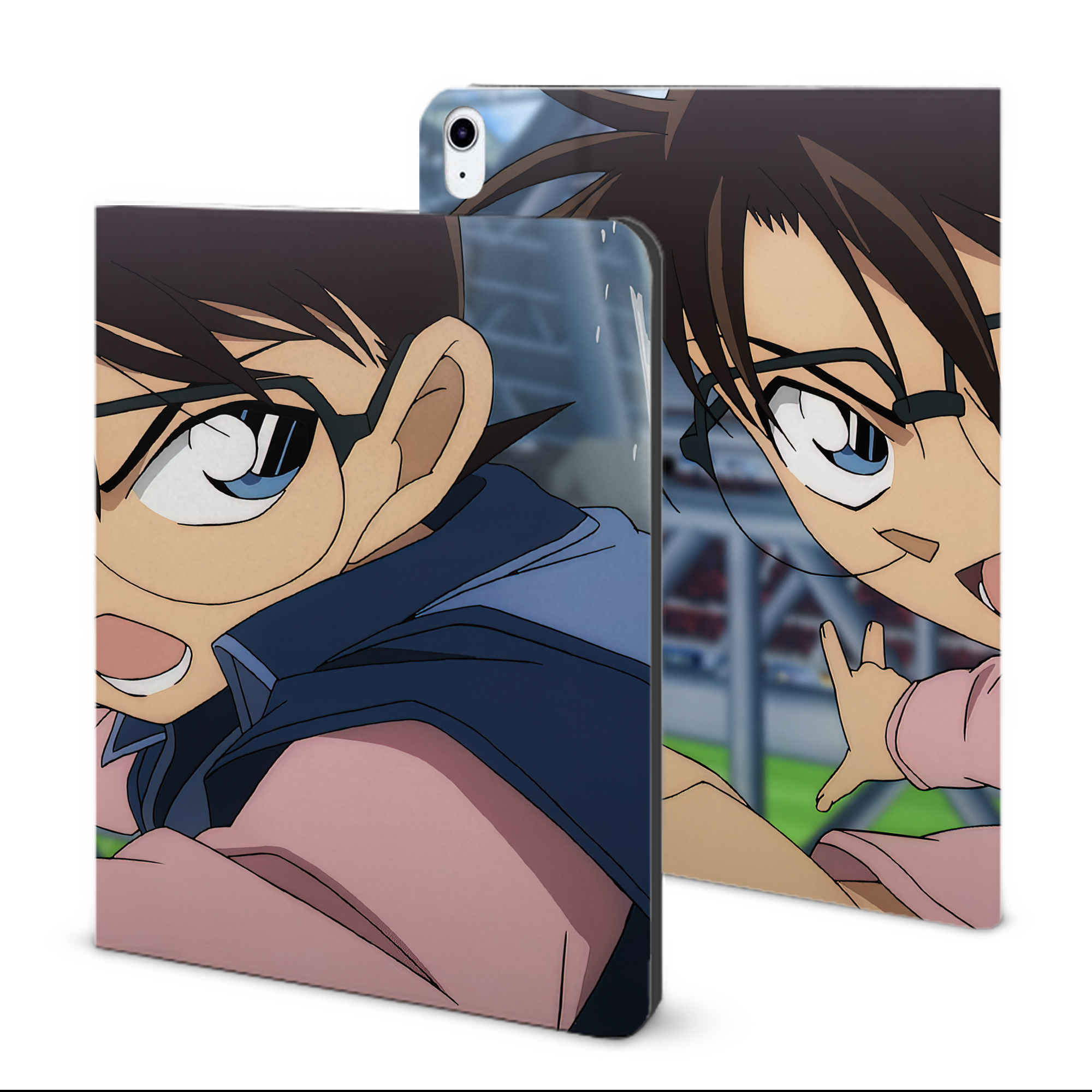 （画像用） 名探偵コナン Detective Conan IPad ケース ブック型 PUレザー TPU 耐衝撃 軽量 薄型 ペン収納なし 全面保護 IPad 各モデル対応